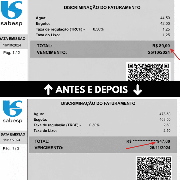Conta de água alta